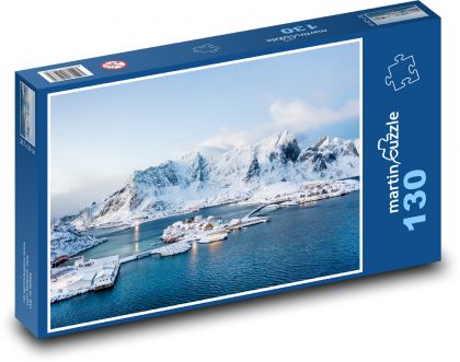Norsko - Lofoty, led - Puzzle 130 dílků, rozměr 28,7x20 cm