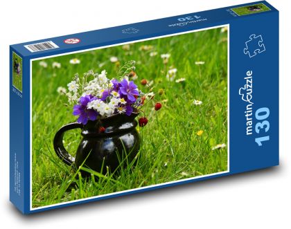 Meadow flowers - meadow, summer - Puzzle 130 pieces, size 28.7x20 cm 