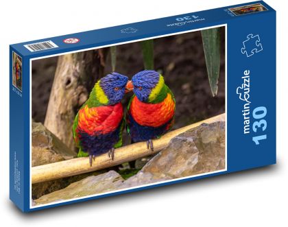 Lori - tropický pták, zvíře - Puzzle 130 dílků, rozměr 28,7x20 cm
