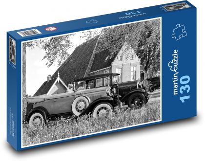 Historické vozidlo - auto, starožitný - Puzzle 130 dílků, rozměr 28,7x20 cm