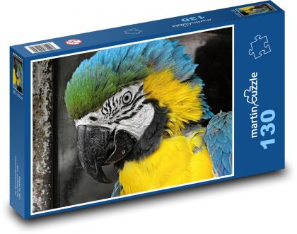 Ara - papoušek, pták - Puzzle 130 dílků, rozměr 28,7x20 cm