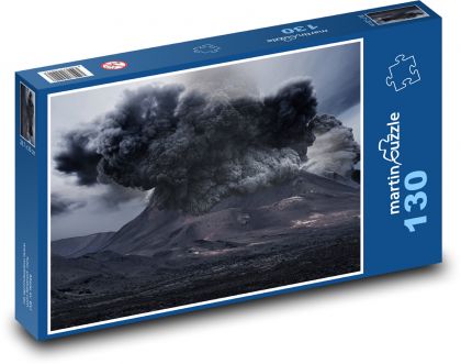 Sopka - kouř, hora - Puzzle 130 dílků, rozměr 28,7x20 cm