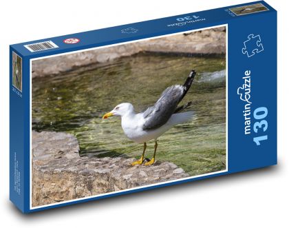 Racek - mořský pták, voda - Puzzle 130 dílků, rozměr 28,7x20 cm