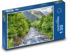 Řeka v horách - příroda, stromy Puzzle 130 dílků - 28,7 x 20 cm