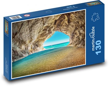 Jeskyně v moři - pláž, skály - Puzzle 130 dílků, rozměr 28,7x20 cm