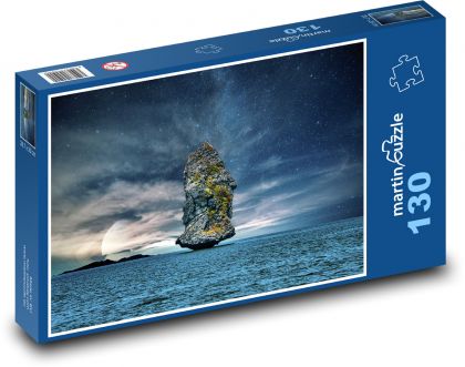 Ostrov v mori - planéta, more v noci - Puzzle 130 dielikov, rozmer 28,7x20 cm 