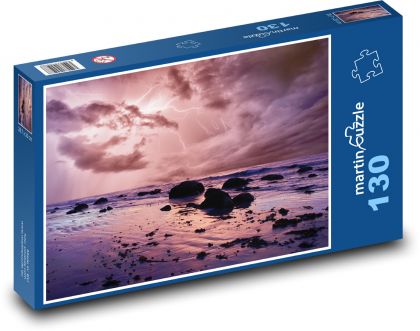 Sturm an der Küste - Meer, Nacht - Puzzle - 130 Teile