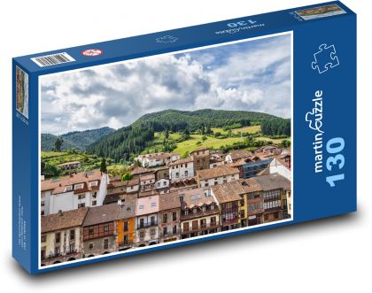 Město ve Španělsku - hora, Calabrie - Puzzle 130 dílků, rozměr 28,7x20 cm