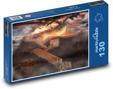 Fantazie - oheň, drak Puzzle 130 dílků - 28,7 x 20 cm