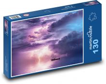 Storm over the sea - fantasy, fisherman Puzzle 130 pieces - 28.7 x 20 cm 