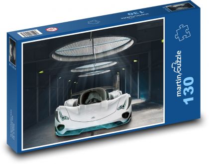 Sportovní auto - garáž, světlo - Puzzle 130 dílků, rozměr 28,7x20 cm