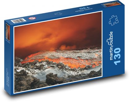 Eruption of the volcano - magma, smoke - Puzzle 130 pieces, size 28.7x20 cm 