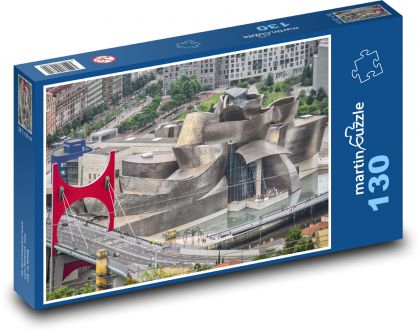 Guggenheimovo múzeum - Bilbao, Španielsko - Puzzle 130 dielikov, rozmer 28,7x20 cm 