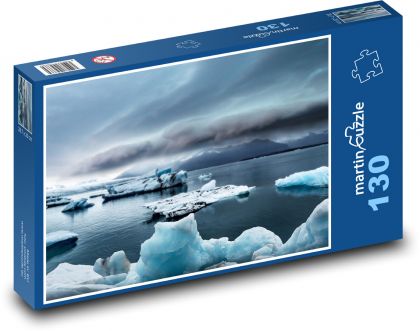 Ľadové kryhy - more, oceán v noc - Puzzle 130 dielikov, rozmer 28,7x20 cm 