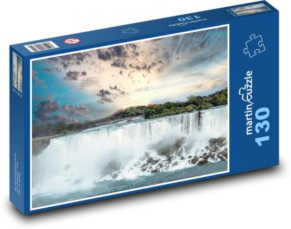 Vodopády - most, řeka - Puzzle 130 dílků, rozměr 28,7x20 cm