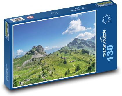 Szwajcaria - alpinizm, krajobraz - Puzzle 130 elementów, rozmiar 28,7x20 cm