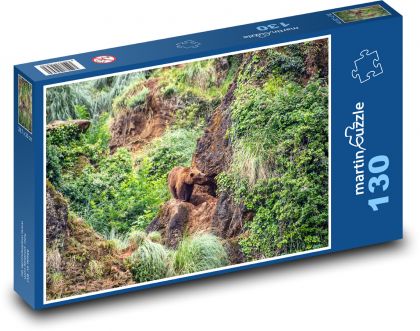 Medveď v lese - divočina, príroda - Puzzle 130 dielikov, rozmer 28,7x20 cm 