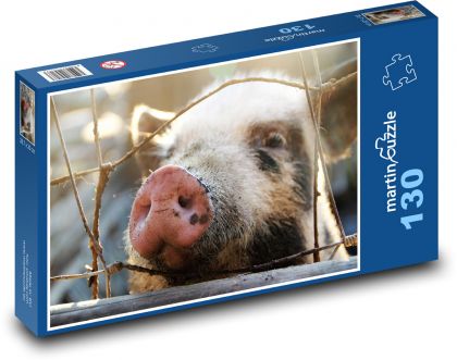 Świnia - wieprzowina - wieprzowina - Puzzle 130 elementów, rozmiar 28,7x20 cm