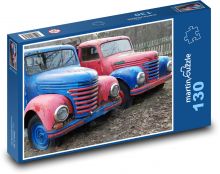 Staré nákladné autá Puzzle 130 dielikov - 28,7 x 20 cm 