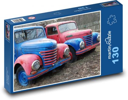 Staré nákladné autá - Puzzle 130 dielikov, rozmer 28,7x20 cm 