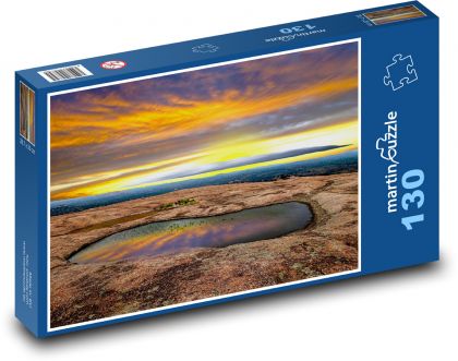 Západ slnka, hora - Puzzle 130 dielikov, rozmer 28,7x20 cm 