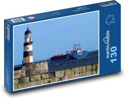 Maják, loď, moře - puzzle 130 dílků