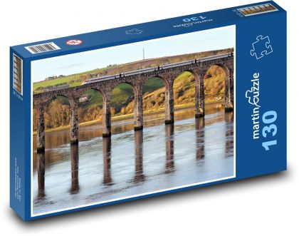 Most, rychlovlak. řeka - Puzzle 130 dílků, rozměr 28,7x20 cm