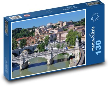 Itálie - Řím, most - Puzzle 130 dílků, rozměr 28,7x20 cm
