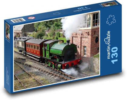 Anglie - parní vlak - Puzzle 130 dílků, rozměr 28,7x20 cm