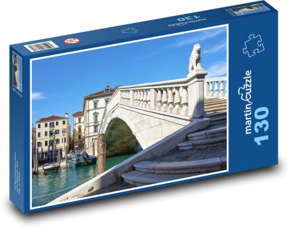 Benátky - most, schody - Puzzle 130 dílků, rozměr 28,7x20 cm