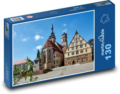 Stuttgart - Schillerplatz - Kirche - Puzzle - 130 Teile