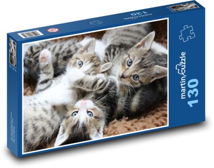 Mačka , mačiatka, mačičky - Puzzle 130 dielikov, rozmer 28,7x20 cm 