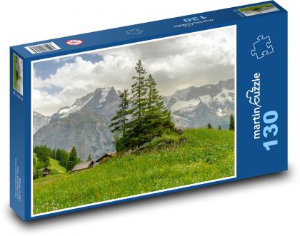 Švýcarsko - horské panorama - Puzzle 130 dílků, rozměr 28,7x20 cm