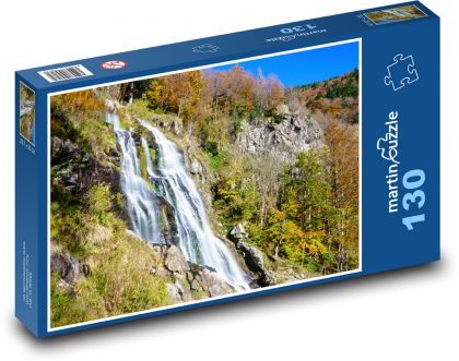 Bádensko-Württembersko - vodopád - Puzzle 130 dielikov, rozmer 28,7x20 cm 