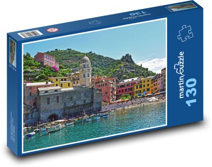 Prístav - farebné domy - Puzzle 130 dielikov, rozmer 28,7x20 cm 