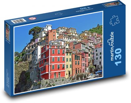 Itálie - barevné domy - Puzzle 130 dílků, rozměr 28,7x20 cm