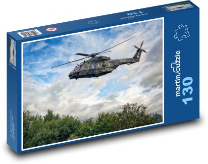 Helikopter wojskowy - Puzzle 130 elementów, rozmiar 28,7x20 cm