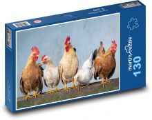 Kur domácí - slepice Puzzle 130 - 28,7x20 cm