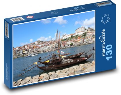 Portugalsko - přístav, řeka - Puzzle 130 dílků, rozměr 28,7x20 cm