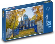 Prvoslavný kostel - církev, náboženství Puzzle 130 dílků - 28,7 x 20 cm