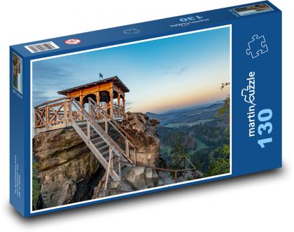 Jetřichovice - České švýcarsko, pískovcové skály  - puzzle 130 dílků