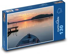 Jezioro - zmierzch nad wodą, zachód słońca Puzzle 130 elementów - 28,7x20 cm