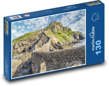 Wybrzeże - most, góra - Puzzle 130 elementów, rozmiar 28,7x20 cm