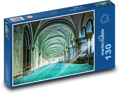 Lázně - architektura, voda - Puzzle 130 dílků, rozměr 28,7x20 cm