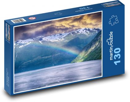 Fjordy - Norsko, moře - Puzzle 130 dílků, rozměr 28,7x20 cm