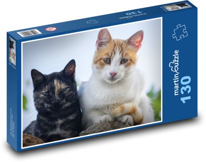 Kočky - domácí mazlíčci, roztomilá zvířata - Puzzle 130 dílků, rozměr 28,7x20 cm