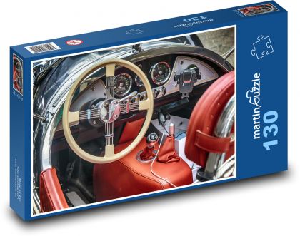 Luxusné auto - volant, vozidlo - Puzzle 130 dielikov, rozmer 28,7x20 cm 