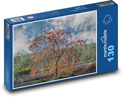 Khaki - Frucht, Baum - Puzzle - 130 Teile