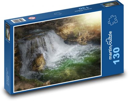 Waterfall - river, landscape - Puzzle 130 pieces, size 28.7x20 cm 
