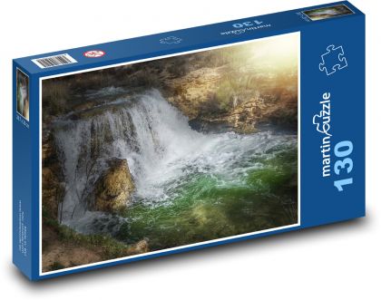 Vodopád - řeka, krajina - Puzzle 130 dílků, rozměr 28,7x20 cm